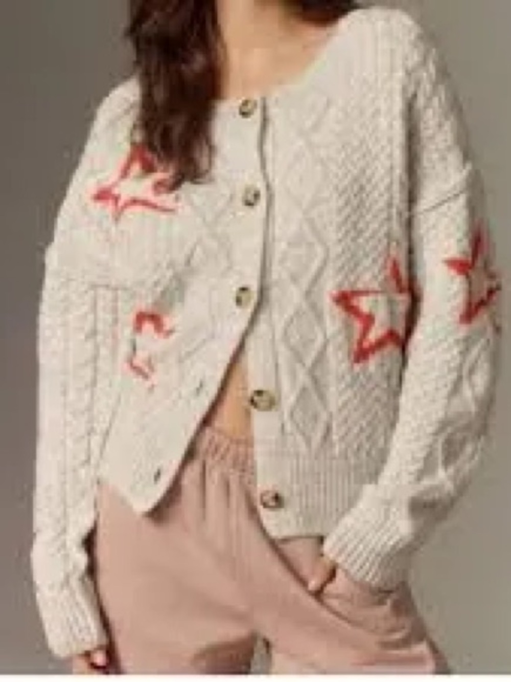 S26 Maeve Graphic Intarsia Cardigan Sweater